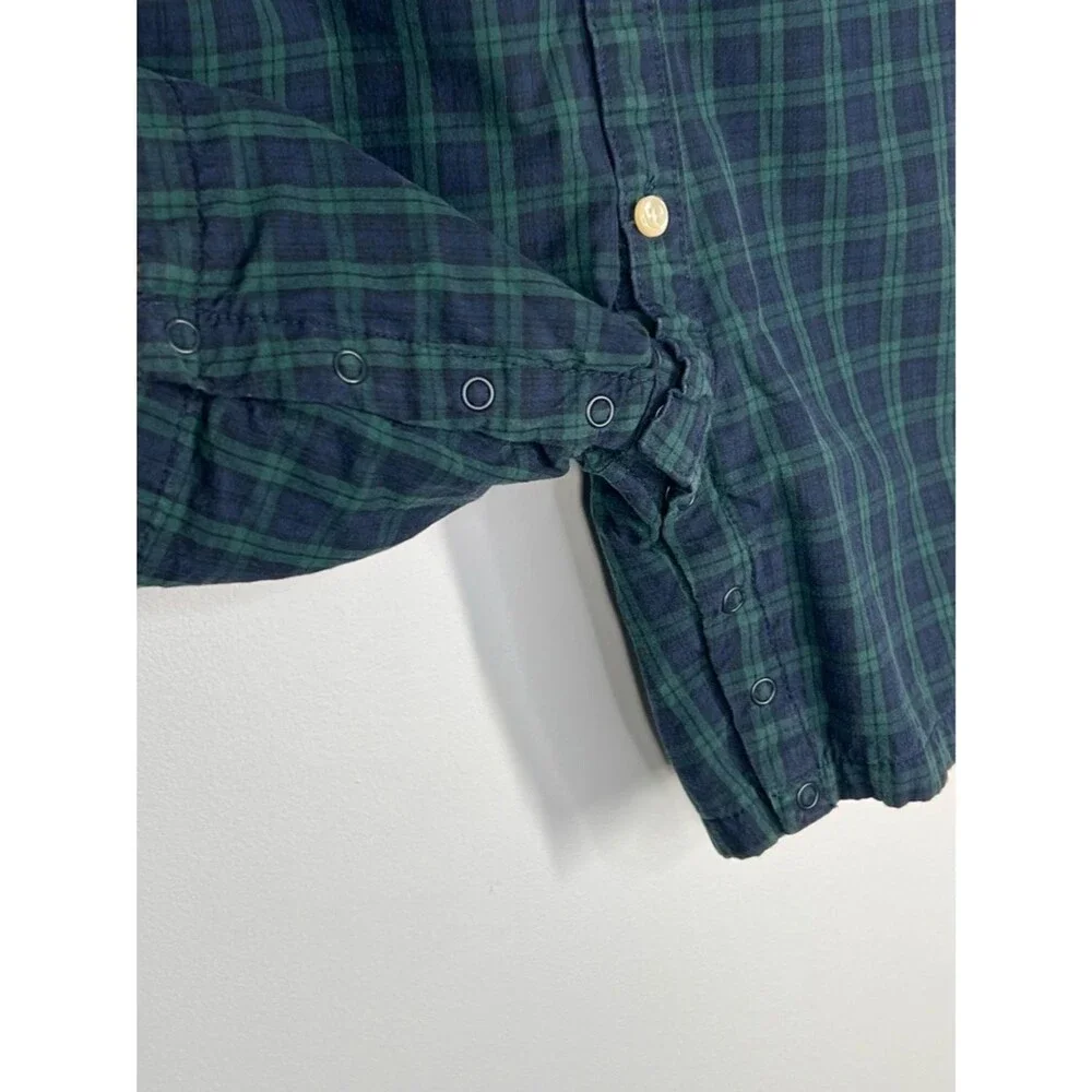 Ralph Lauren Plaid Embroidered Crest Jockey Club Polo Button Up One Piece 3M